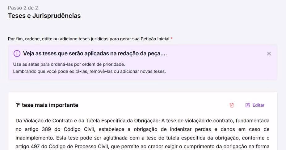 Tela para revisão e ajustes de teses