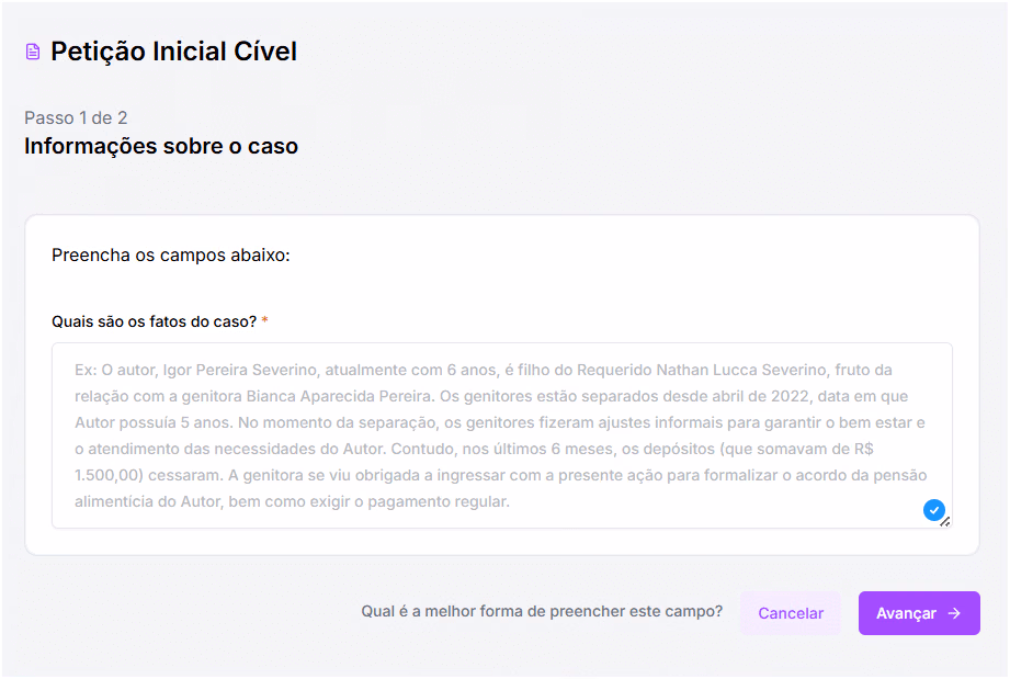 Informações sobre o caso