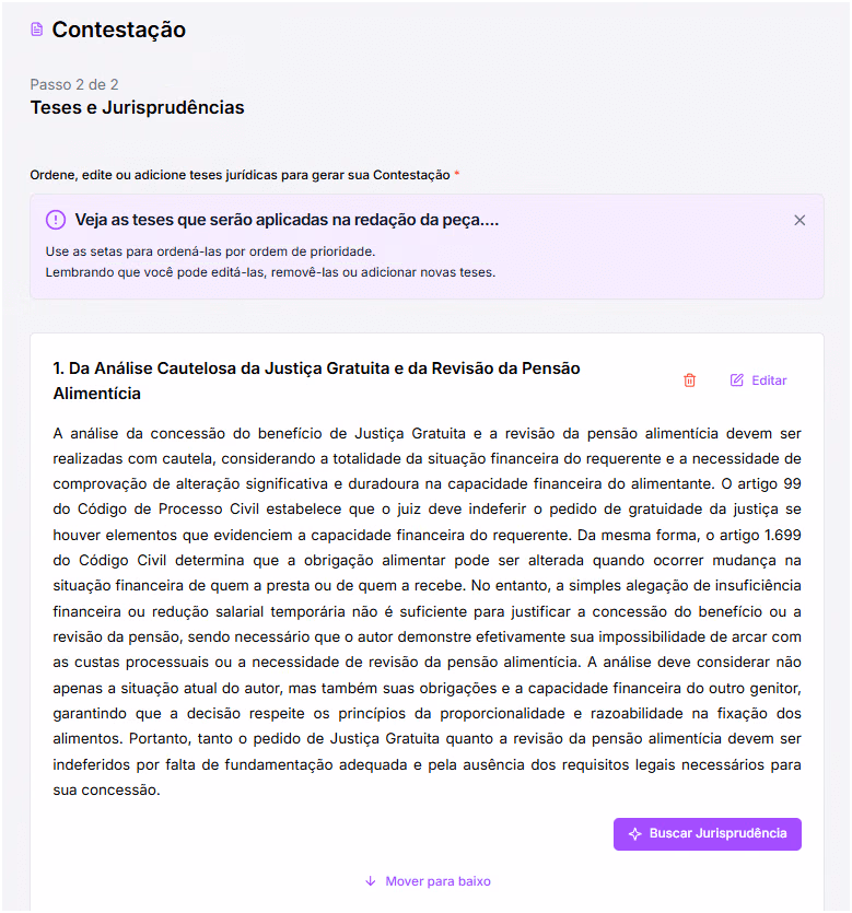 Teses e Jurisprudências geradas.