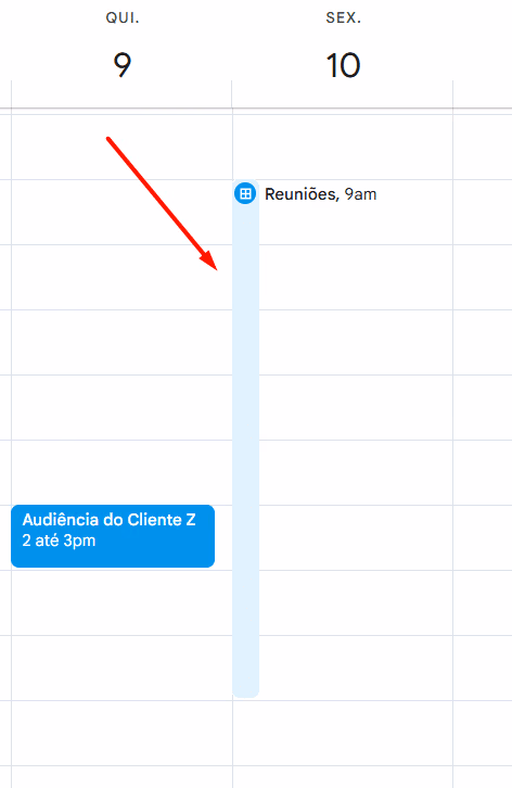 Google Agenda - horários vagos