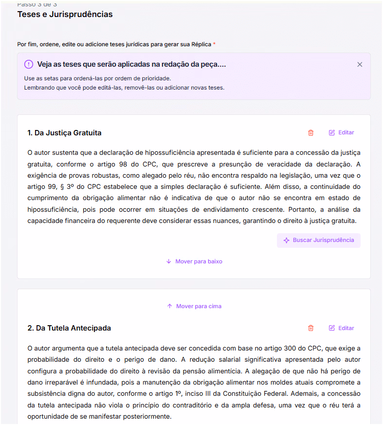 Revise as Teses Apresentadas.