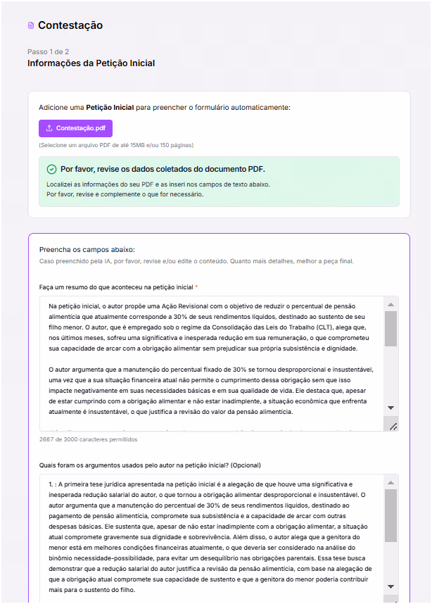 Formulário para preenchimento de informações.