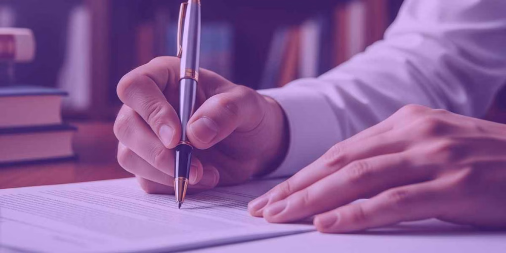 Advogado assinado análise contratual com parecer