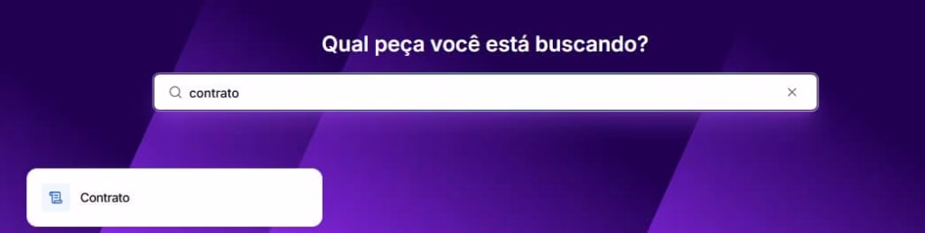 Tela para pesquisar por contrato
