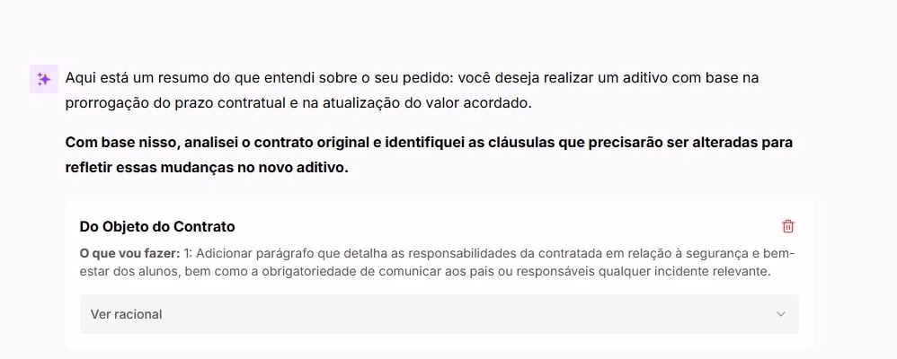 Tela com resultado da análise
