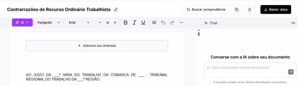 Tela para editar e baixar 