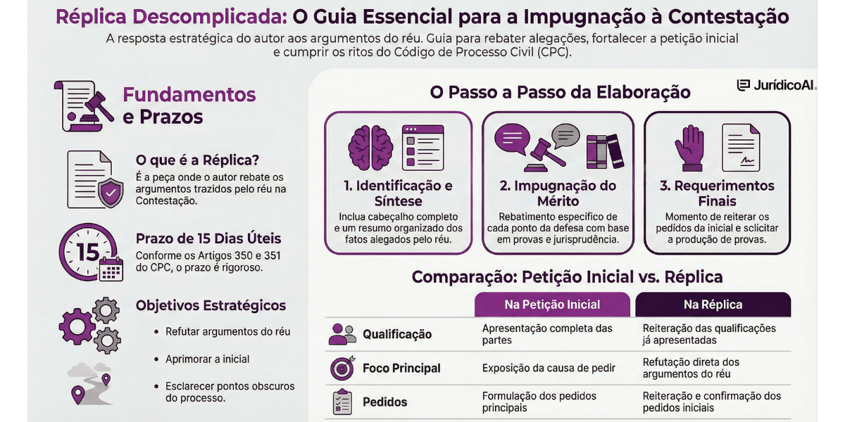 Réplica (Impugnação à Contestação): resumo prático.