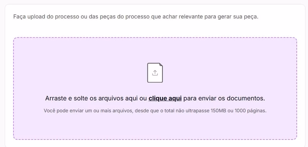 Tela para fazer uploud