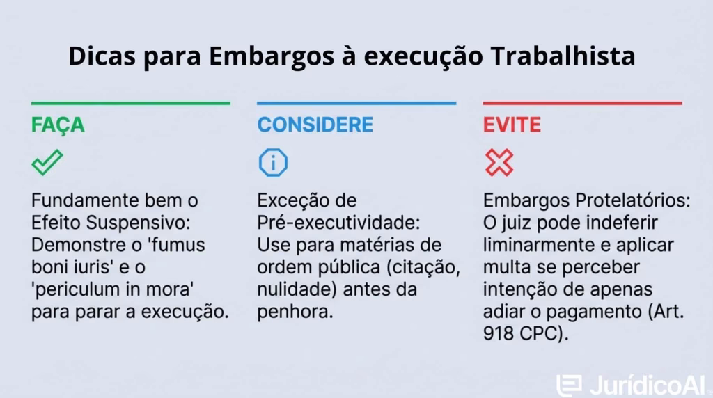 Dicas sobre Embargos à execução trabalhista