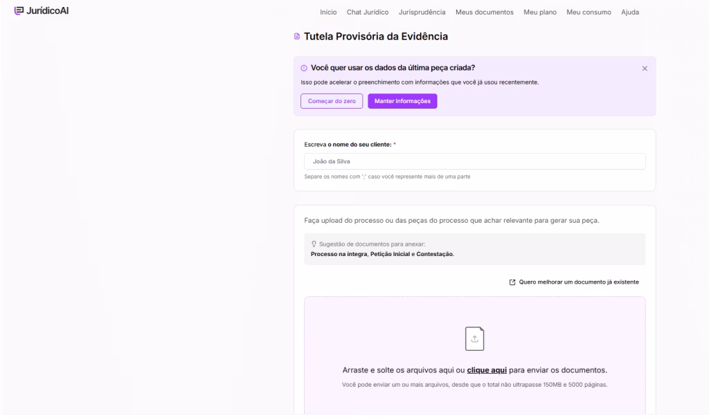 Informações para você criar seu modelo de Tutela Provisória da Evidência