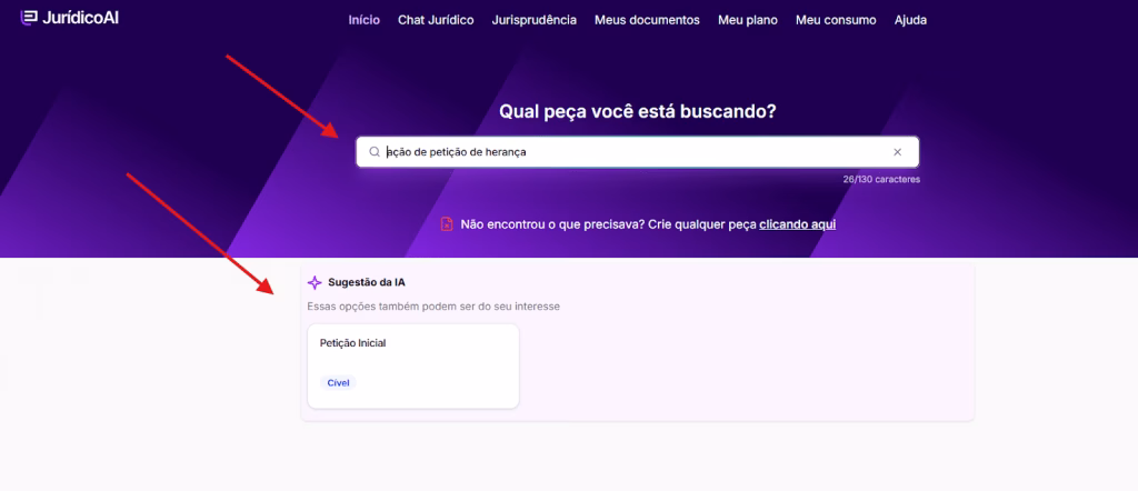 Pesquisa do modelo de Ação de Petição de Herança