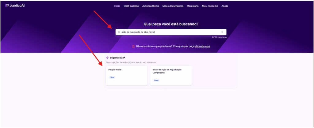 Pesquisa do modelo de Ação de Nunciação de Obra Nova 
