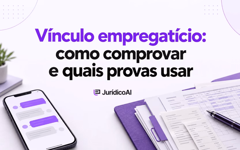 Capa sobre vínculo empregatício, com celular exibindo mensagens, comprovantes de pagamento e registros de jornada.